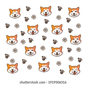 Background of the dogs for Shirt pattern and Vector background pattern. Glass or handkerchief pattern