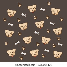 Background of the dogs for Shirt pattern and Vector background pattern. Glass or handkerchief pattern
