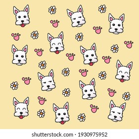 Background of the dogs for Shirt pattern and Vector background pattern. Glass or handkerchief pattern