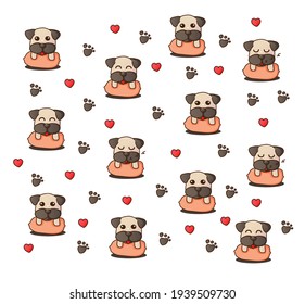 Background of the dogs for Shirt pattern and Vector background pattern. Glass or handkerchief pattern