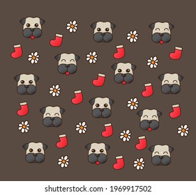 Background of the dogs for Shirt pattern and Vector background pattern. Glass or handkerchief pattern