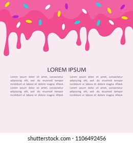 Background with donut. Place for your text here, poster design. Colorful backdrop vector. Decorative illustration, good for printing. Greeting card, happiness concept, wish. Congratulations