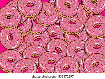 background donuts - vector illustration
