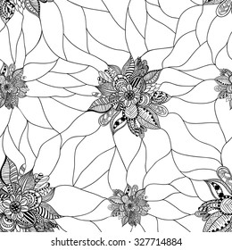 The background is from Doodle elements in a mosaic technique; vector illustration.