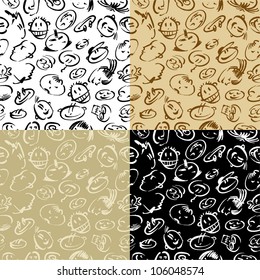 background with a doodle faces