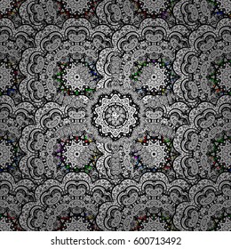 Background. Doodle background in vector with doodles, flowers and paisley. Vector ethnic pattern can be used for wallpaper, pattern fills, coloring books and pages for kids and adults.