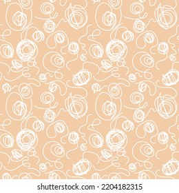 El fondo de los garabatos es como bolas de hilo de punto. Líneas entrelazadas, manchas individuales de hilo. Fondo abstracto de los productos impresos. Papel, textiles