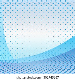 Background dots, abstraction, blending, transparency, blue, perspective, vector, banner, illustration