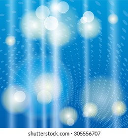 Background dots, blue, abstraction, light rays, gradients, blending, transparency, perspective, vector, banner, illustration