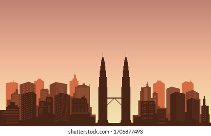 Background in the downtown with afternoon sky