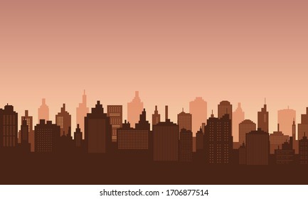 Background in the downtown with afternoon sky