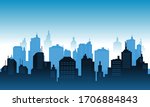 Background in the downtown with blue sky
