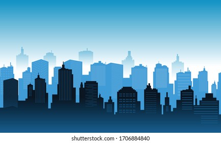 Background in the downtown with blue sky