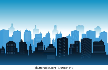 Background Downtown Blue Sky Stock Vector (Royalty Free) 1706884849 ...