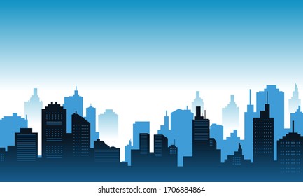 Background in the downtown with blue sky