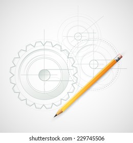 Background Drawing with Pencil. Vector illustration