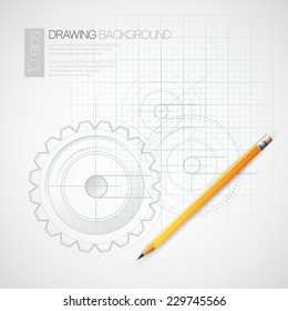 Background Drawing with Pencil. Vector illustration