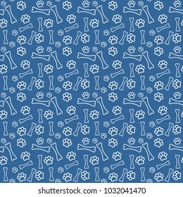 Background with drawings of animal and bone paws.