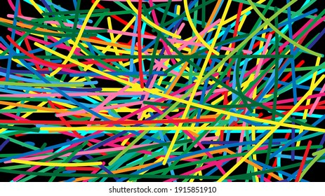 The background is drawn with colorful lines.