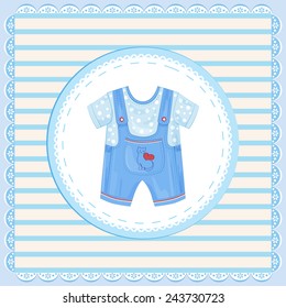 background with dungarees for baby boy