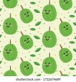 Background durian cartoon with dot and leaf concept.