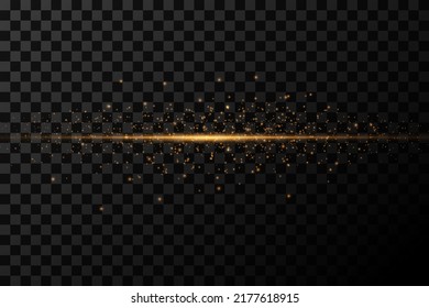 Background of dust particles with light, bright flashes of stars on a transparent background. Vector illustration