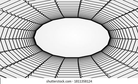 Background dynamic curved lattice flower pattern and geometric dots repeating one color motion, illusion of flowing circles with symmetrical regular pattern