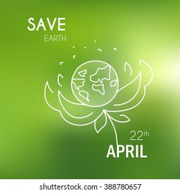 Background with Earth. Vector illustration. Earth Day