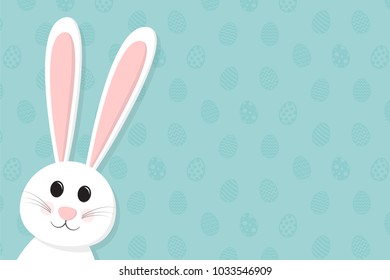 Background with Easter bunny and copyspace. Vector.