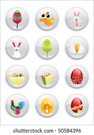 background with easter day icons, vector illustration