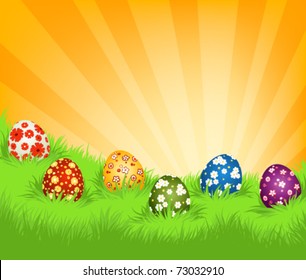 Background with Easter eggs