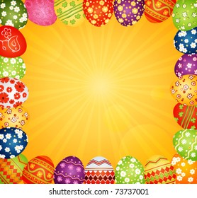 background with Easter eggs