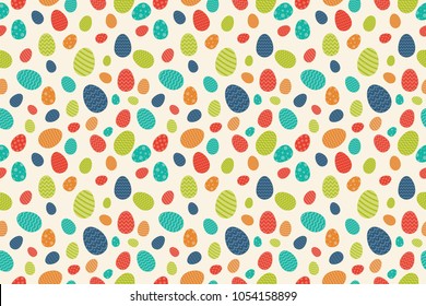 Background with Easter eggs - concept of a wrapping paper. Vector.