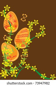 Background with easter eggs . Illustration