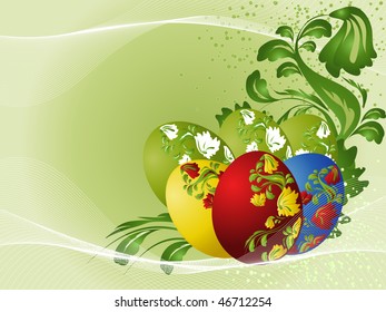 Background with easter eggs and pattern