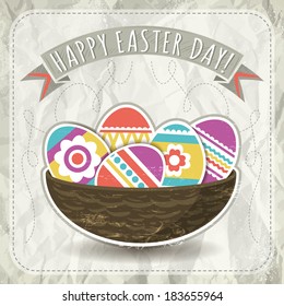 background with easter eggs, vector illustration