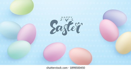 Background for easter. Pastel tone Easter egg design. 