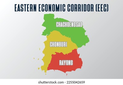 background of Eastern Economic Corridor or EEC map at Thailand