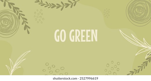 Background eco go green concept hand drawn