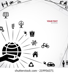 background with eco signs