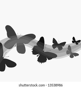 Background editable vector illustration of butterfly shapes