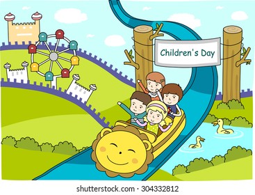 background of education for children in amusement park