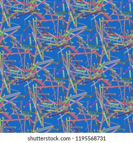 Background education multicolor pencil chaos seamless.