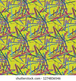 Background education multicolor pencil chaos seamless.