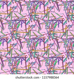 Background education multicolored pencil chaos seamless.