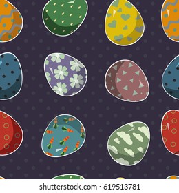 Background with eggs and peas. The flat design. Happy Easter