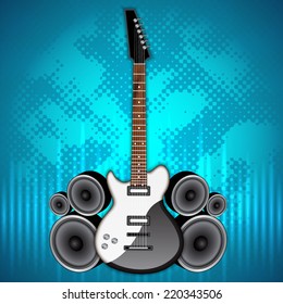 Background with electric guitar. EPS10 vector