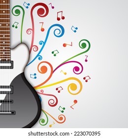 Background with electric guitar. Music background. EPS10 vector