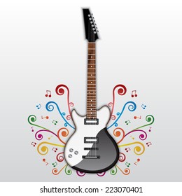 Background with electric guitar. Music background. EPS10 vector