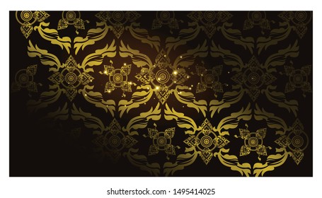Background elegant creative Thai Pattern  gold modern.